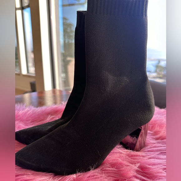 Zara sock like ankle boot with silver metallic like heel - Picture 3 of 5